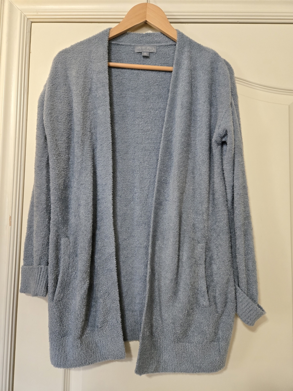 Barefoot Dreams Cozy Chic Lite Powder Blue Plush Open-Front Cardigan Super Soft